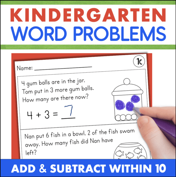 kindergarten word problems